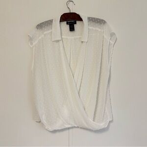 INC International Concepts Sheer White Blouse